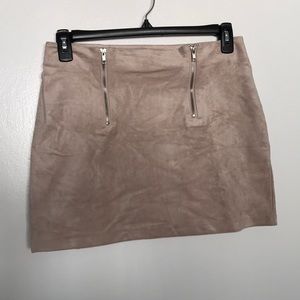 Mauve suede mini skirt